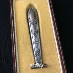 Boîte native en argent sterling vintage avec sceau fait main France 19ème siècle style Empire