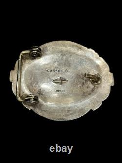 Boucle de ceinture en argent sterling vintage Navajo du sud-ouest signée