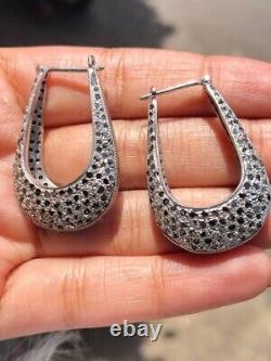 Boucles d'oreilles Huggie en argent sterling vintage personnalisées - Cadeau de bijoux anciens