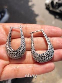 Boucles d'oreilles Huggie en argent sterling vintage personnalisées - Cadeau de bijoux anciens