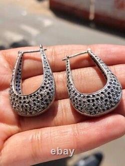 Boucles d'oreilles Huggie en argent sterling vintage personnalisées - Cadeau de bijoux anciens