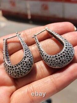 Boucles d'oreilles Huggie en argent sterling vintage personnalisées - Cadeau de bijoux anciens