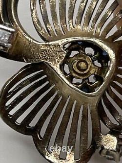 Boucles d'oreilles Vintage en argent sterling doré et pierres de verre Knoll & Pregizer de l'Allemagne de l'Ouest.