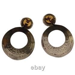 Boucles d'oreilles en argent sterling Navajo vintage traditionnel avec de grandes conchos