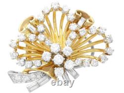 Boucles d'oreilles en grappe de fleurs vintage plaquées or jaune 14 carats avec diamants simulés de 3,4 carats