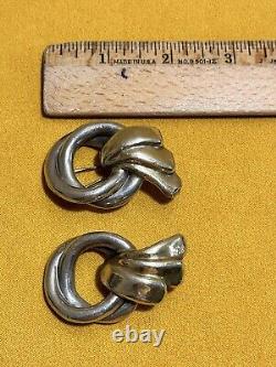 Boucles d'oreilles modernistes en argent sterling vintage / David Varsano