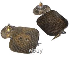 Boucles d'oreilles pendantes artisanales en argent sterling vintage Tabra avec figure céleste perforée