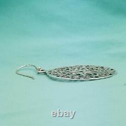 Boucles d'oreilles pendantes en filigrane d'argent sterling vintage - Grandes - Audacieuses - Plates - Longues de 2,5 pouces