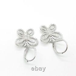 Boucles d'oreilles pendantes en forme de papillon avec diamant de laboratoire de 1,50 carat, plaquées or blanc 14 carats