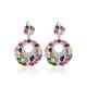 Boucles D'oreilles Pendantes Vintage En Argent Sterling 925 Avec Tourmaline Multicolore