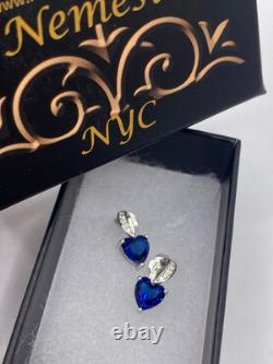 Boucles d'oreilles vintage en argent sterling avec iolite bleue