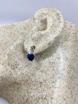 Boucles d'oreilles vintage en argent sterling avec iolite bleue