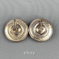 Boucles d'oreilles vintage en argent sterling gravées en cercle