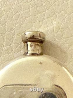 Bouteille de parfum miniature en argent sterling vintage avec bouchon à vis et applicateur à tige