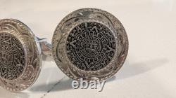 Boutons de manchette pour hommes en argent sterling vintage avec centres en or fabriqués au Mexique