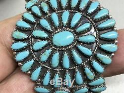 Bracelet À Manchette Vintage Paul Jones Navajo Sterling Petit Point Avec Turquoise