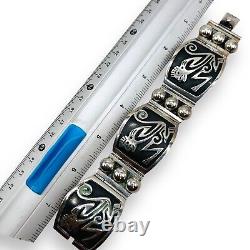 Bracelet Femme en Argent Sterling Motif Singe Mexicain Vintage 26 Grammes -4275