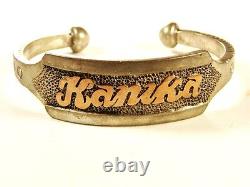 Bracelet KANIKA en argent sterling et or vintage non marqué 7415