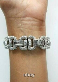 Bracelet Style Art Déco Vintage en argent sterling 925 Bijoux pour femmes empilables Neuf