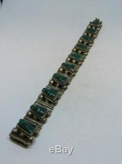 Bracelet Tribal Avec Onyx Vert Sculpté, Argent Massif, Pierres Précieuses Vintage Mexico