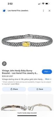 Bracelet Vintage John Hardy Petit Lapin en Argent Sterling et Or 18k