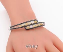 Bracelet Vintage en Argent Sterling 925 avec Cabochon Ovale Opale et Spinelle BT11386