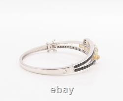 Bracelet Vintage en Argent Sterling 925 avec Cabochon Ovale Opale et Spinelle BT11386