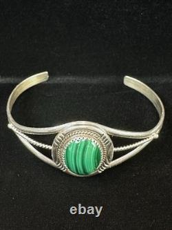 Bracelet Vintage en Argent Sterling Navajo et Pierre de Jaspe - Euc