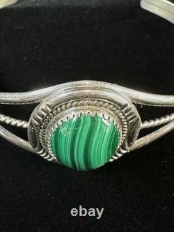 Bracelet Vintage en Argent Sterling Navajo et Pierre de Jaspe - Euc