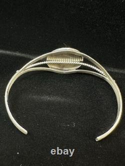 Bracelet Vintage en Argent Sterling Navajo et Pierre de Jaspe - Euc