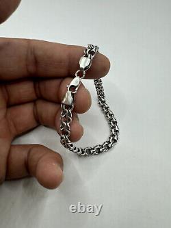 Bracelet Vintage en argent sterling 925 de 7 mm fait à la main, lien de la joie unisexe, 15,28 g