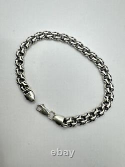 Bracelet Vintage en argent sterling 925 de 7 mm fait à la main, lien de la joie unisexe, 15,28 g