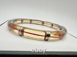 Bracelet à cliquet en argent sterling jaune rouge VTG String Of Fate signé 925 Read