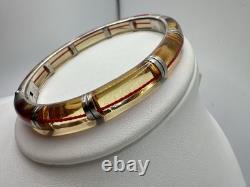 Bracelet à cliquet en argent sterling jaune rouge VTG String Of Fate signé 925 Read