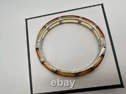 Bracelet à cliquet en argent sterling jaune rouge VTG String Of Fate signé 925 Read