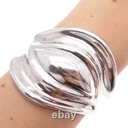 Bracelet ajustable moderne en argent sterling 925 vintage Mexique lourd 54,7 g 6
