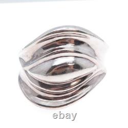 Bracelet ajustable moderne en argent sterling 925 vintage Mexique lourd 54,7 g 6