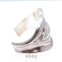 Bracelet ajustable moderne en argent sterling 925 vintage Mexique lourd 54,7 g 6