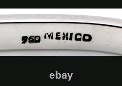 Bracelet/bracelet en argent sterling vintage 950 avec nacre - Cadeau parfait de qualité