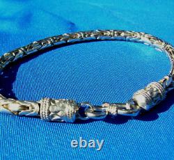 Bracelet byzantin en argent sterling 925 tressé vintage chaîne cadeau