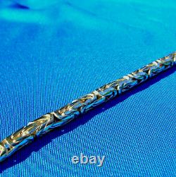 Bracelet byzantin en argent sterling 925 tressé vintage chaîne cadeau