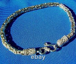 Bracelet byzantin en argent sterling 925 tressé vintage chaîne cadeau