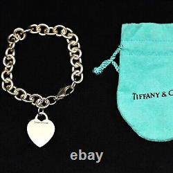 Bracelet charmant en argent sterling 925 signé vintage original de TIFFANY & Co.