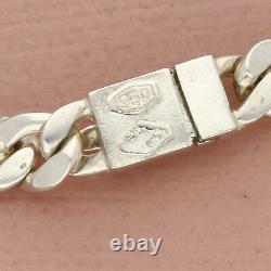 Bracelet de chaîne cubaine pour homme en argent sterling 950 vintage de 8 mm - Taille 8,5 pouces