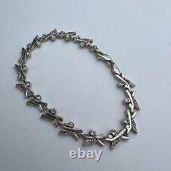 Bracelet de chaîne de bijoux pour femmes en argent sterling vintage 925 marqué 12,3 gr