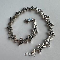 Bracelet de chaîne de bijoux pour femmes en argent sterling vintage 925 marqué 12,3 gr