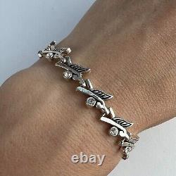 Bracelet de chaîne de bijoux pour femmes en argent sterling vintage 925 marqué 12,3 gr