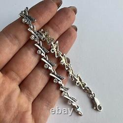 Bracelet de chaîne de bijoux pour femmes en argent sterling vintage 925 marqué 12,3 gr