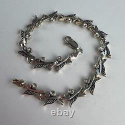 Bracelet de chaîne de bijoux pour femmes en argent sterling vintage 925 marqué 12,3 gr