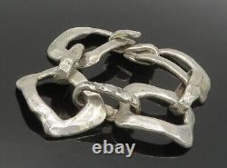 Bracelet de chaîne lourde martelée en argent 925 HATTIE CARNEGIE vintage RARE - BT6237